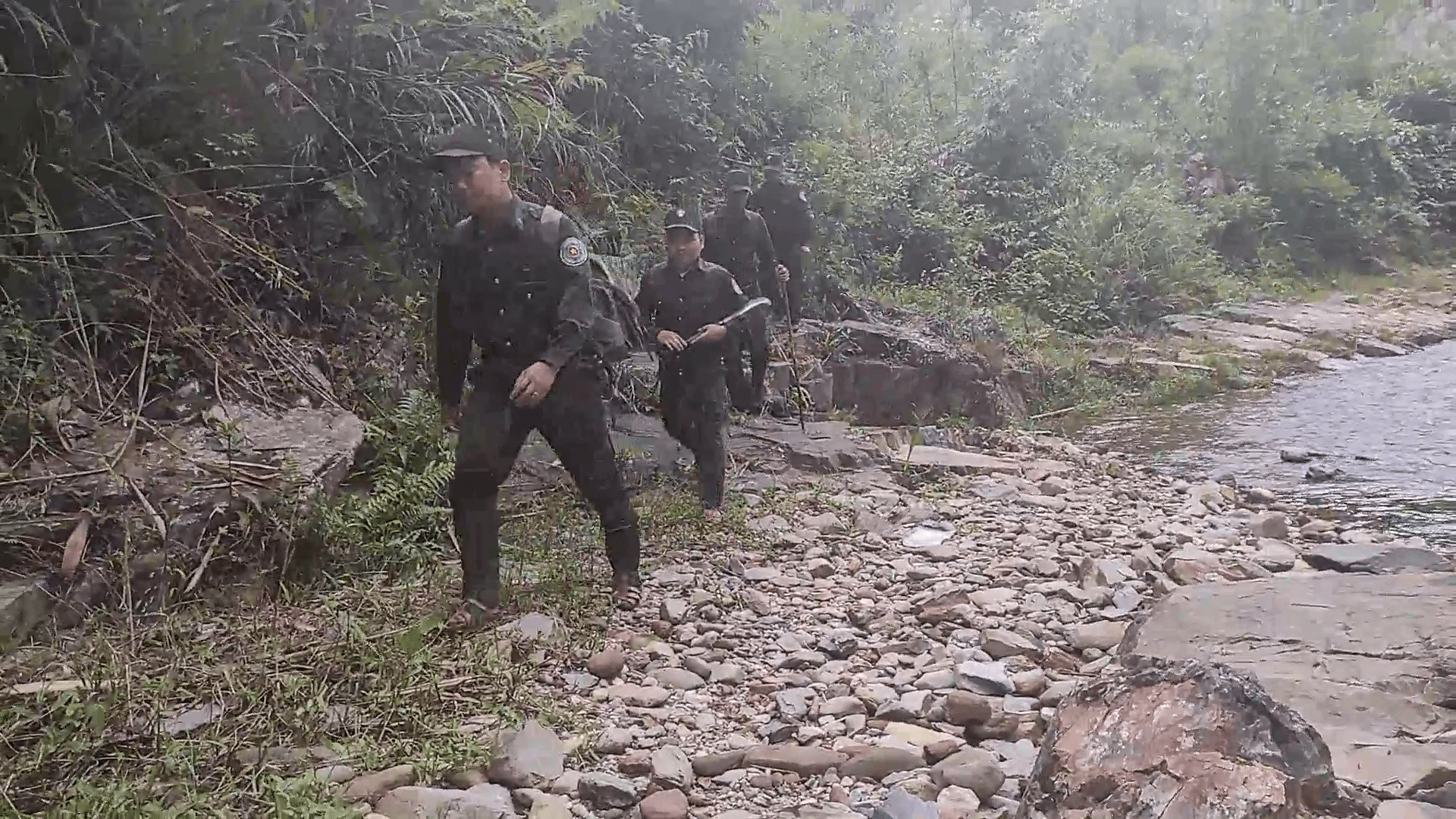 Regular patrolling by ranger teams is essential to help remove the thousands of snares littered across the forests of Vietnam. The presence of rangers also helps to deter poachers from setting new snares. Here, a ranger sets off from their forest camp for a long day of patrolling in the Hue Saola Nature Reserve in central Vietnam. 